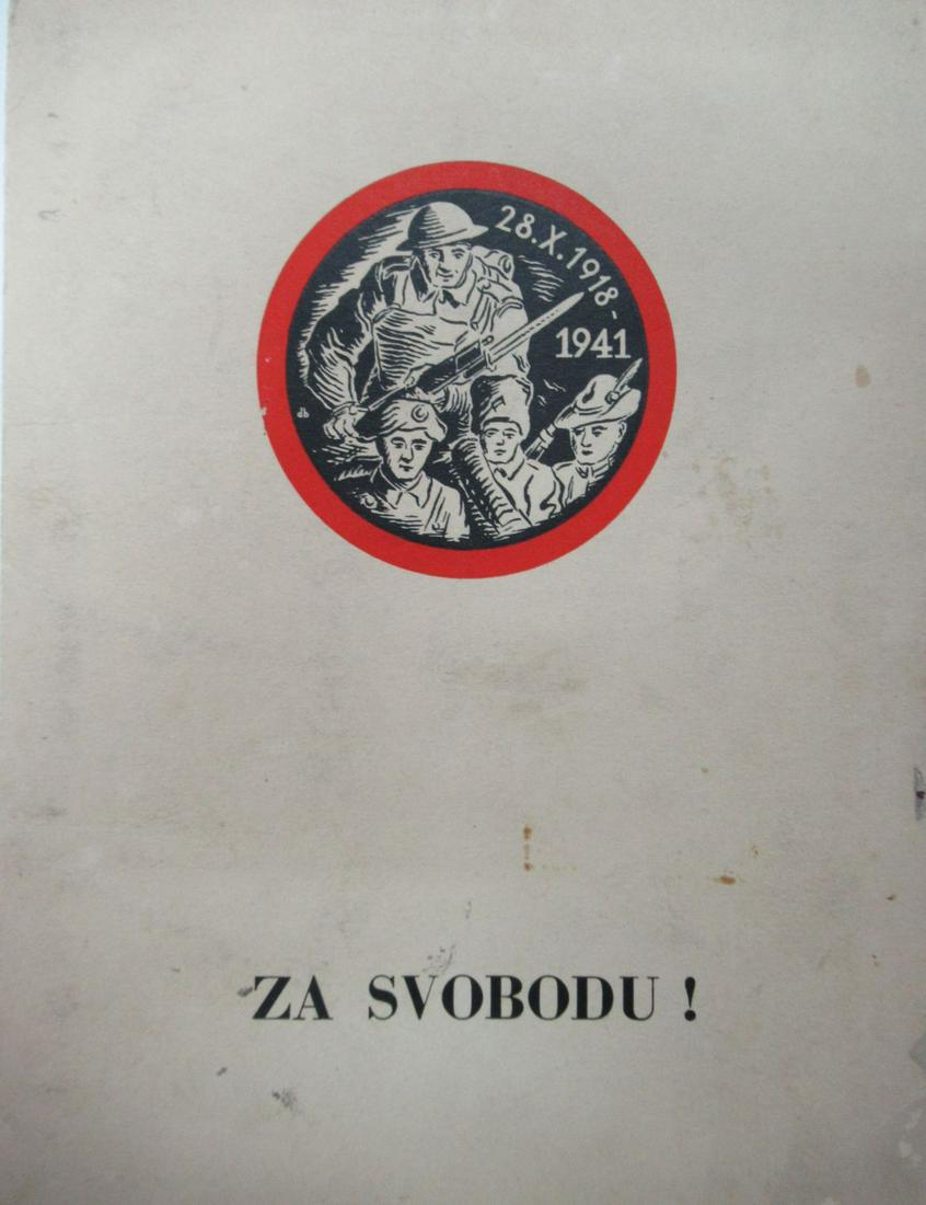 Philately: Czech Republic, 1941 Keepsake sheet of WWI.: Czech Republic, 1941 Keepsake sheet of WWI. Very good condition.