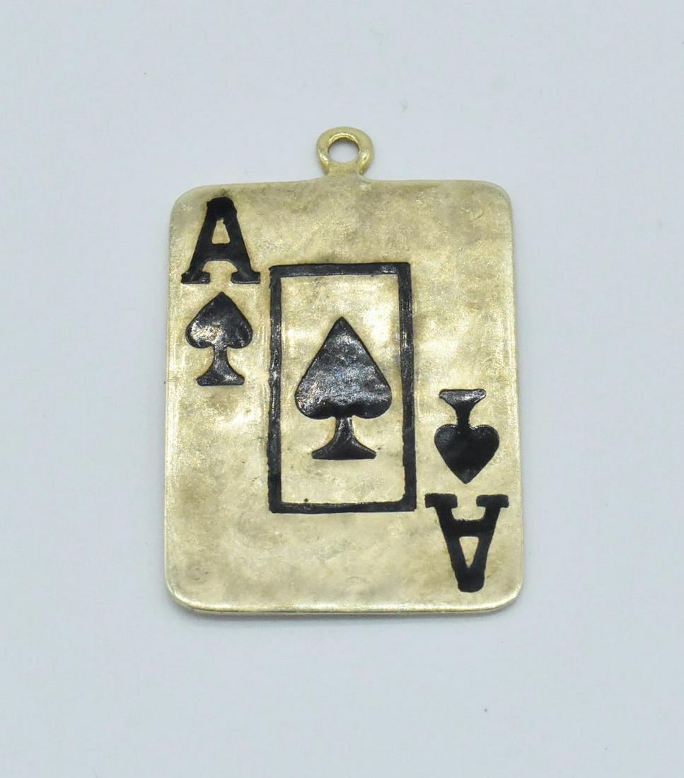 Ace of Spades Enameled 14k Pendant (1 of 3)