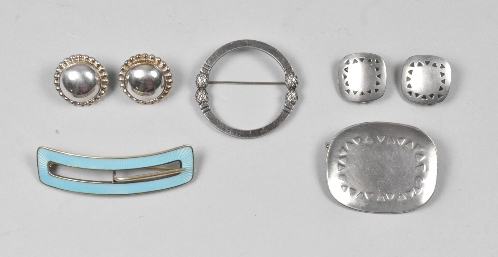 Jensen Danish Sterling, Pewter Pin, Sterling Pin Brooch (1 of 7)