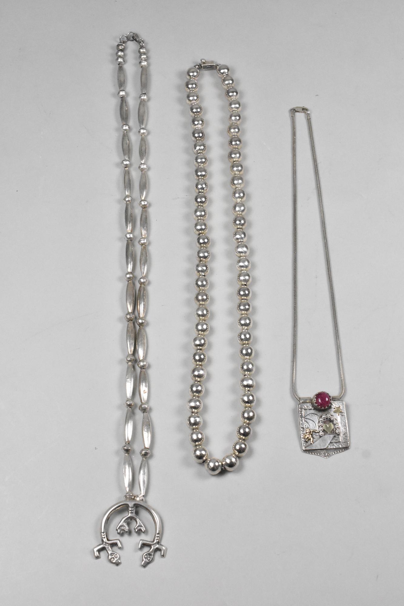 3 Sterling Native American Necklaces (1 of 4)