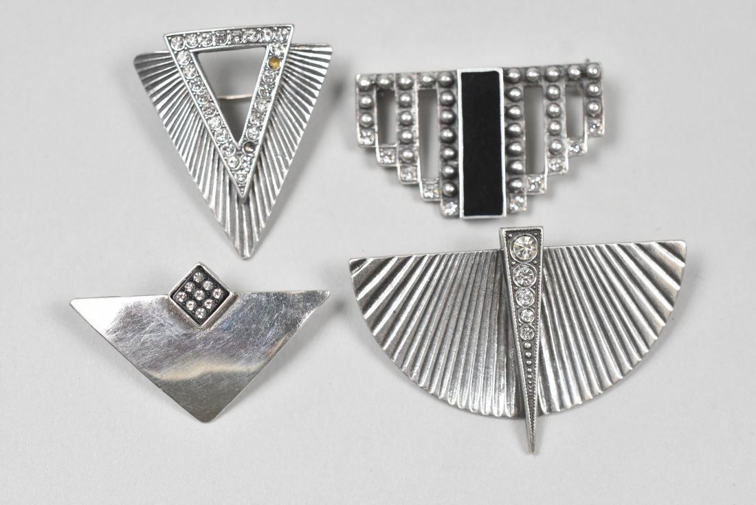 4 Sterling Silver Art Deco Brooches Pins (1 of 5)