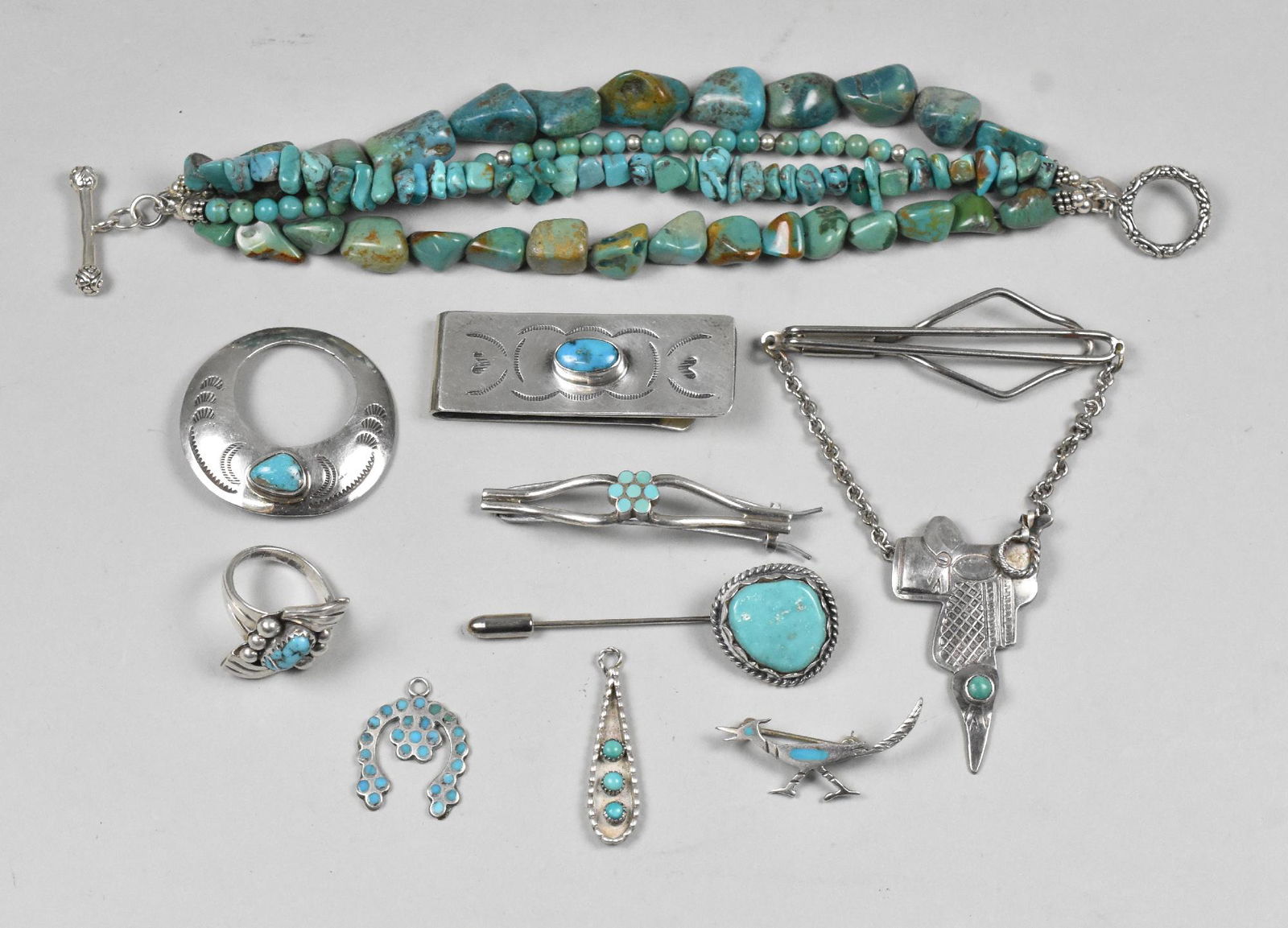 Group of Sterling and Turquoise Native American (1 of 5)