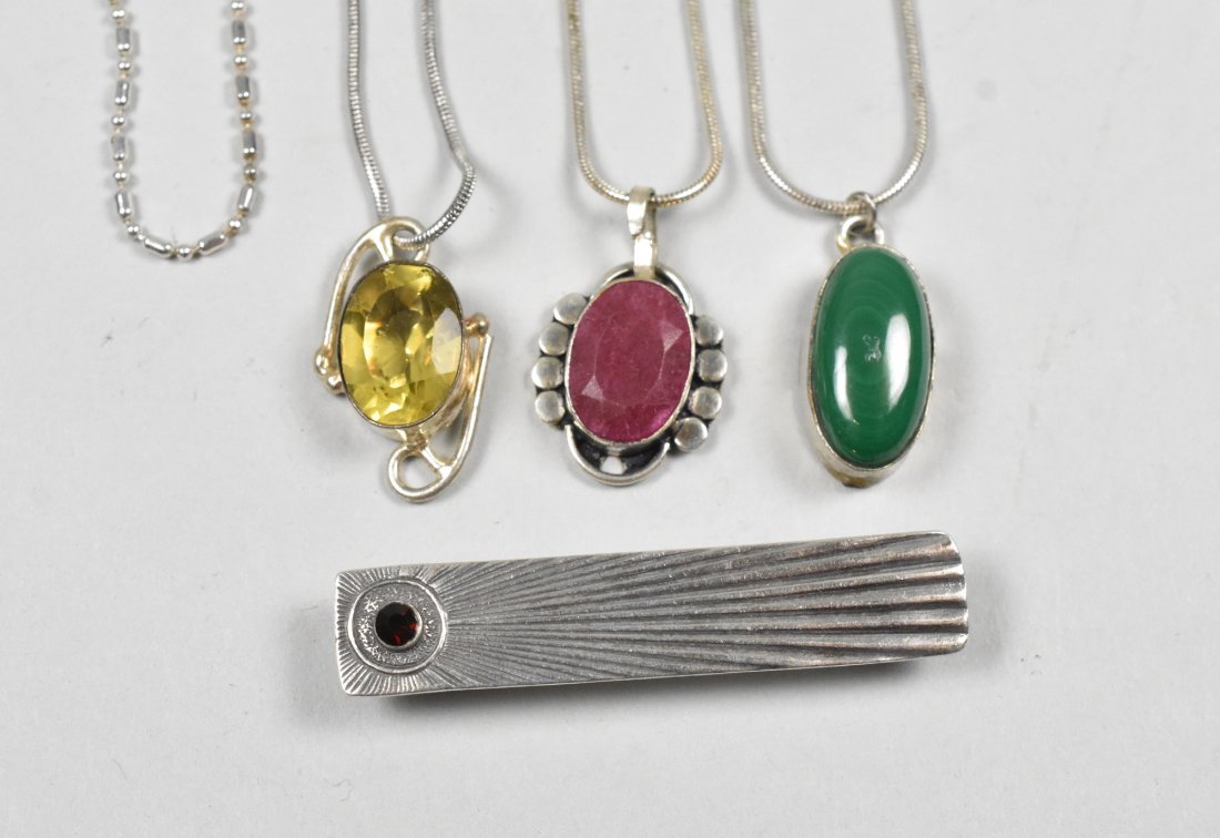 Sterling Pendants, Chains, and Bar Pin (1 of 4)