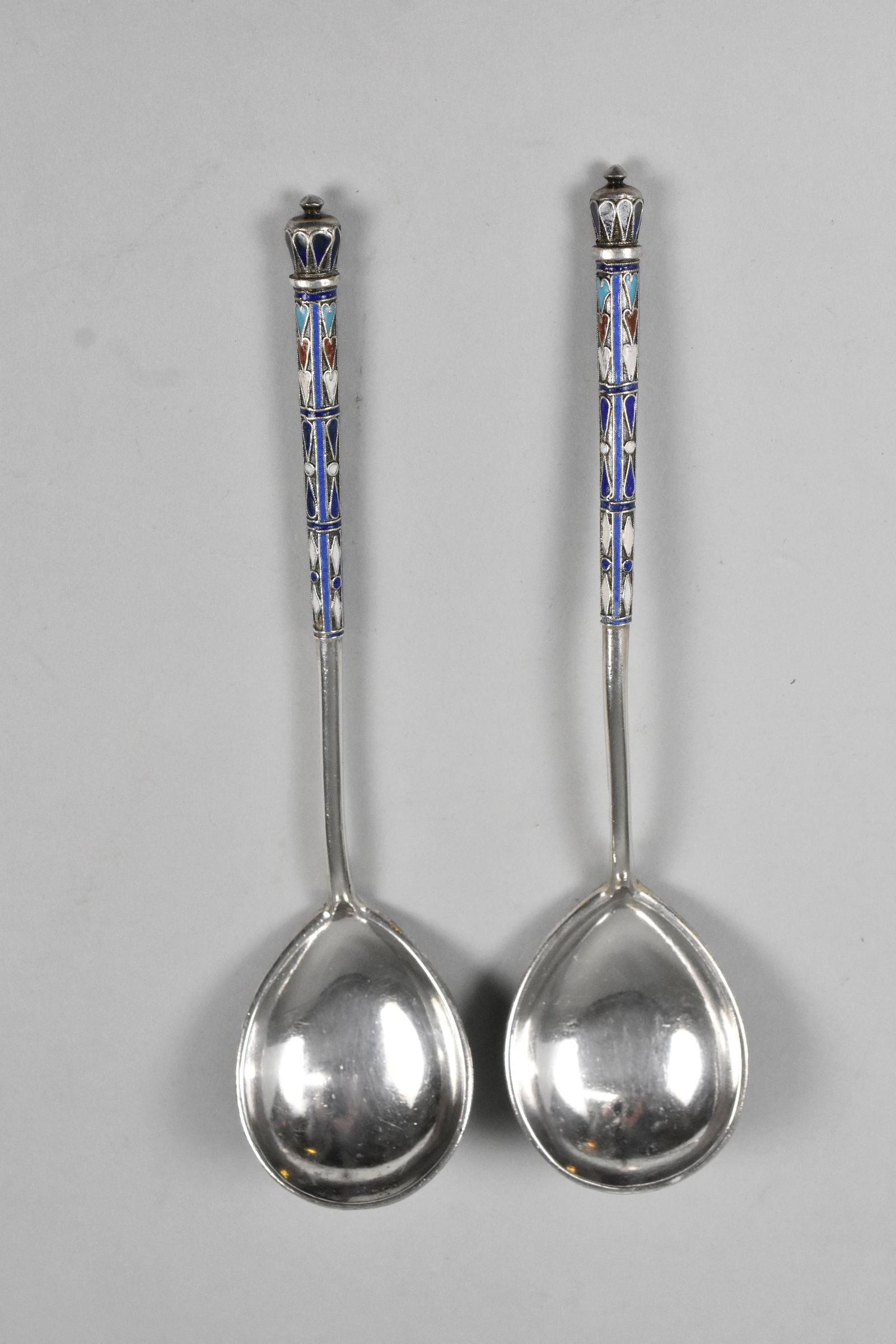 Russian Silver Enameled Spoons 1882-1899 (1 of 5)