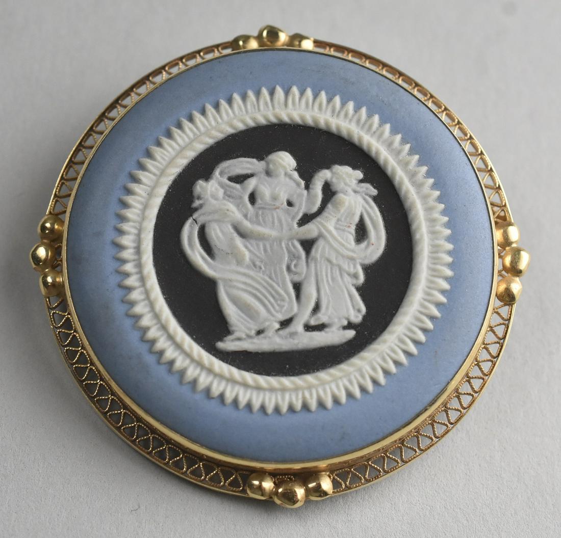 Wedgwood Jasper Ware 14K Pin Pendant (1 of 3)