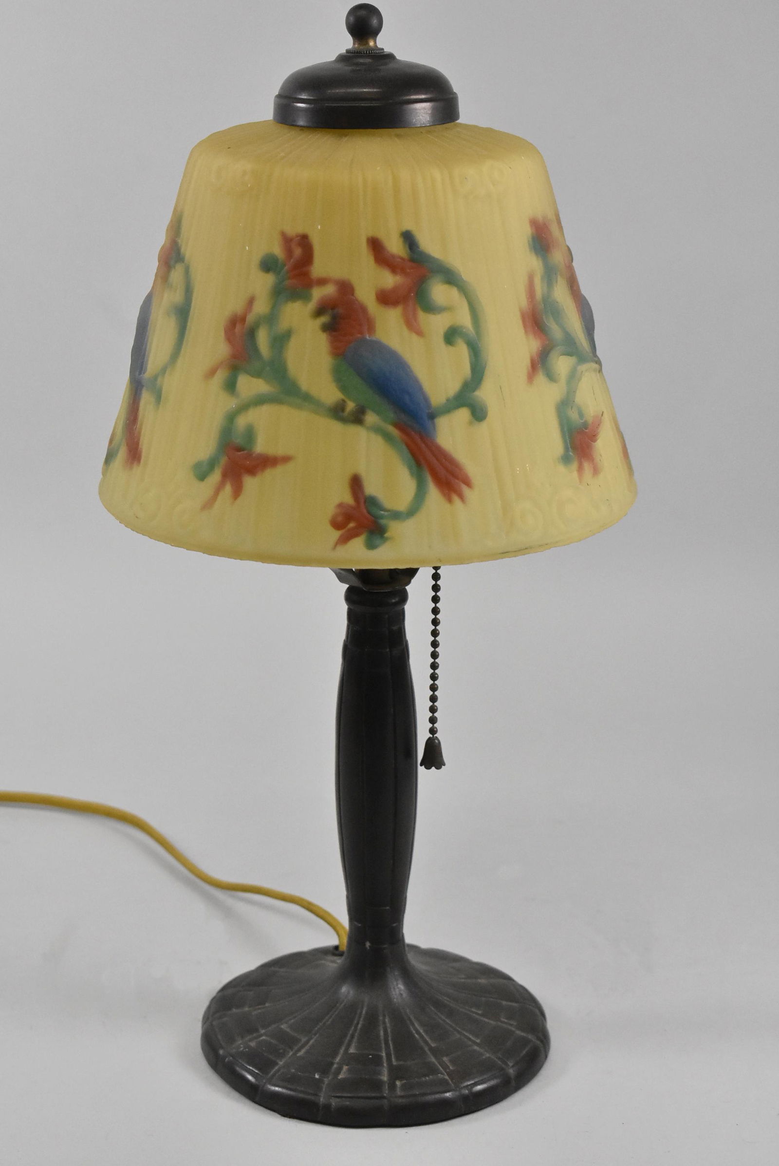 Reverse Painted Parrot Lamp Moe Bridges (1 of 4)