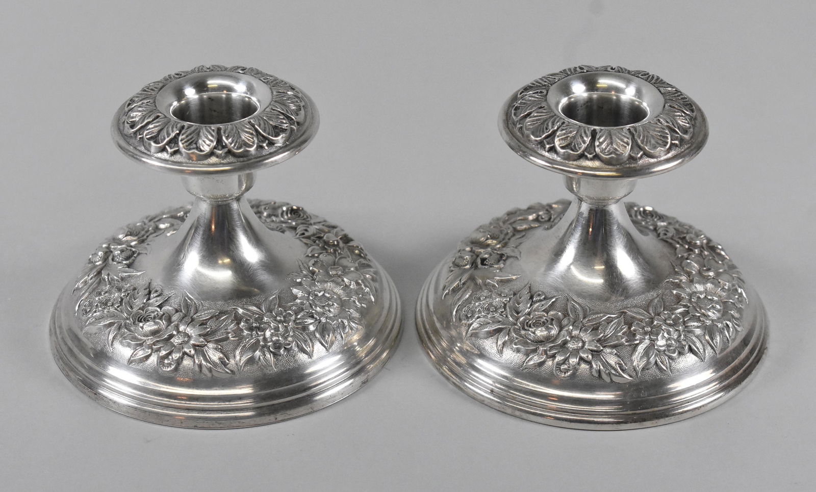 Kirk and Son Sterling Repousse Candlesticks (1 of 3)