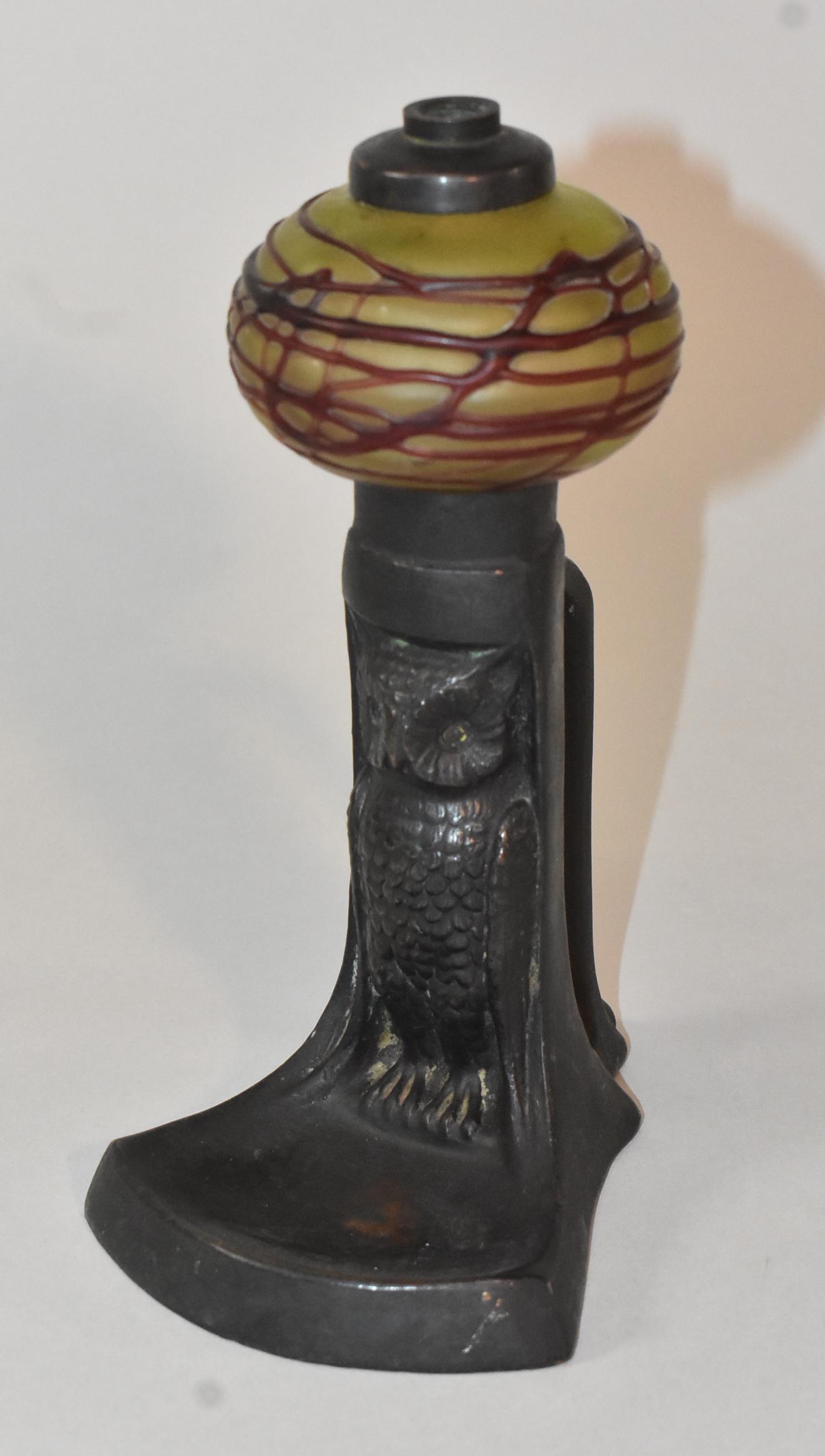 Austrian Owl Art Glass Lamp (1 of 4)