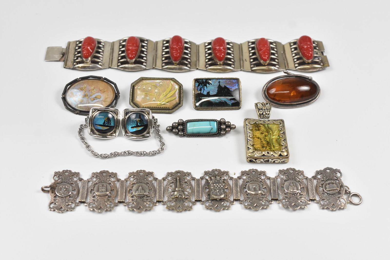 Vintage Brooches, Pins, Bracelets, Sterling, Turquoise (1 of 11)