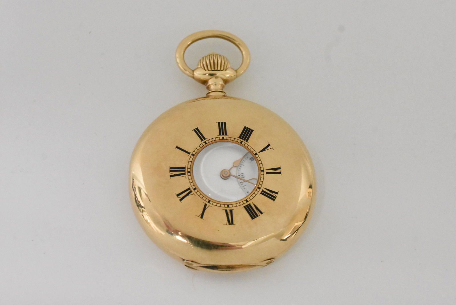 14K Half Hunter Case Men's Pocket Watch (1 of 8)