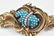 Victorian Turquoise & Pearl Pin 14K - 2