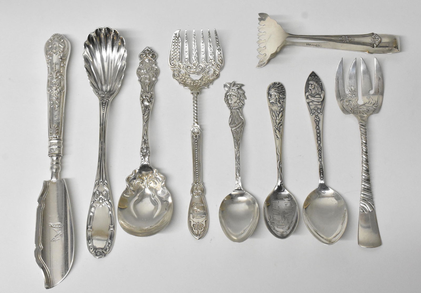 9 Sterling Serving Pieces and Souvenir Spoons (1 of 13)