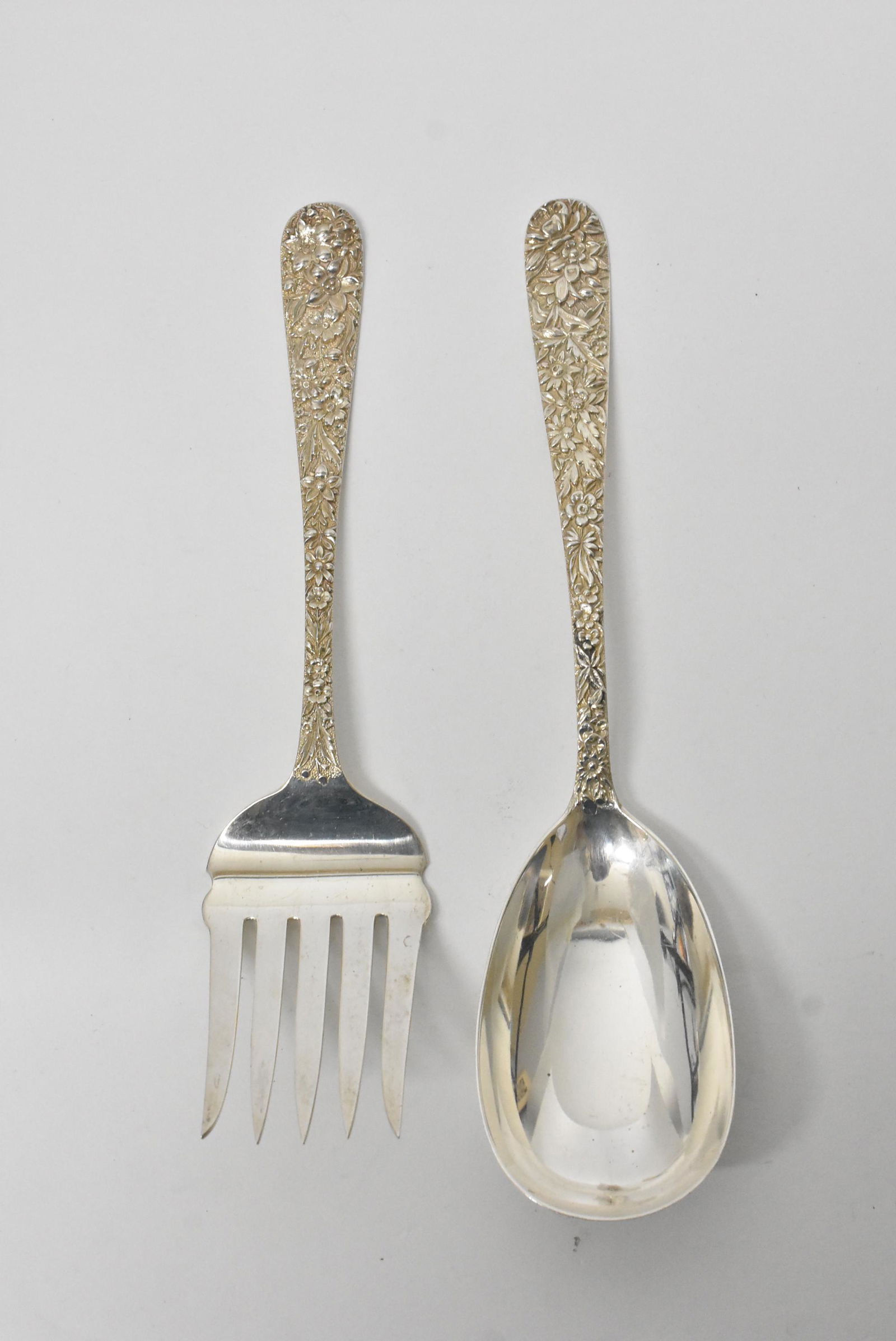 Kirk & Sons Repousse Serving Fork & Spoon, Sterling (1 of 5)