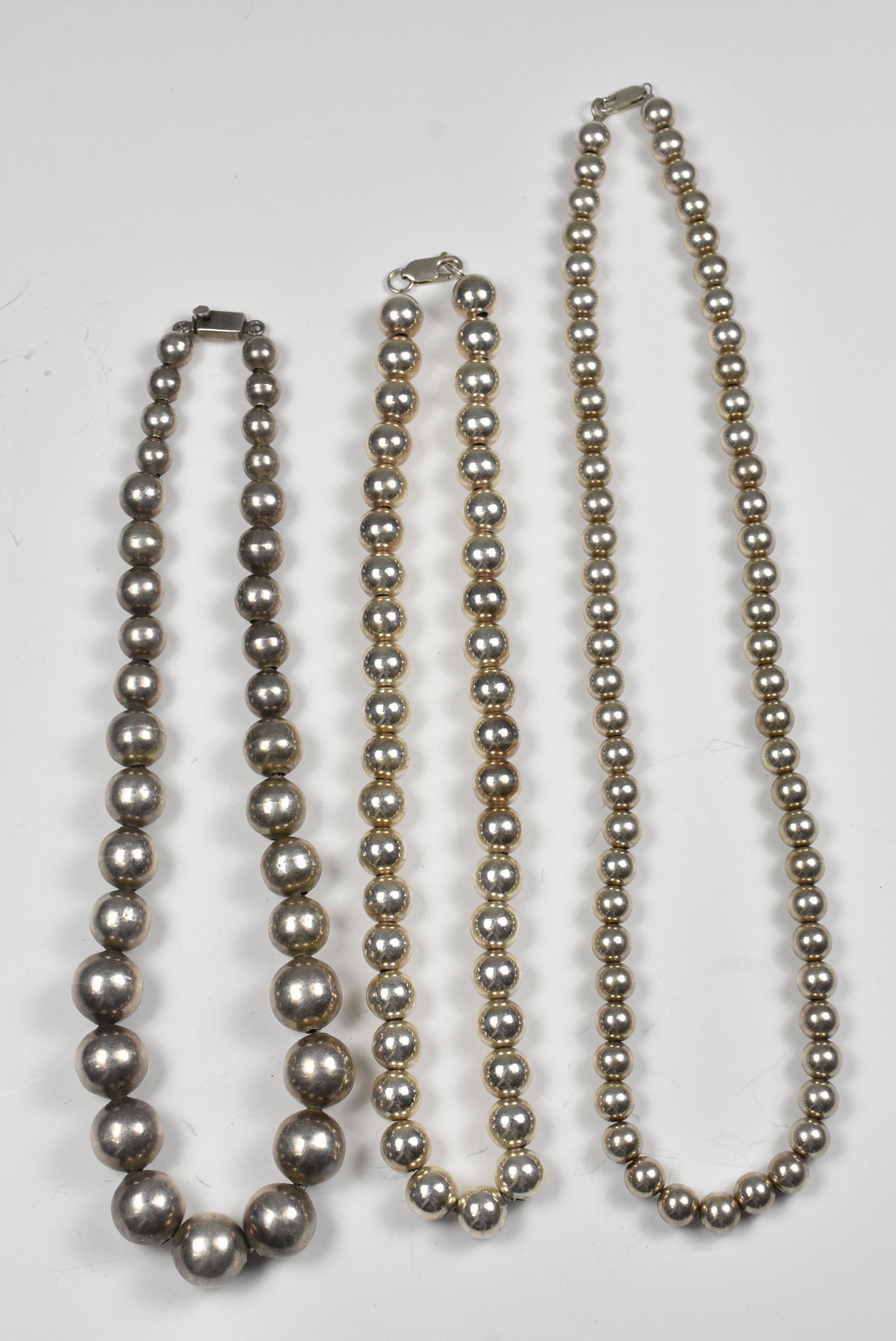 3 Sterling Silver Bead Necklaces (1 of 4)