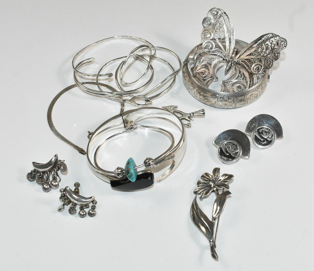Group of Sterling Silver Jewelry Butterfly, Bracelets (1 of 6)