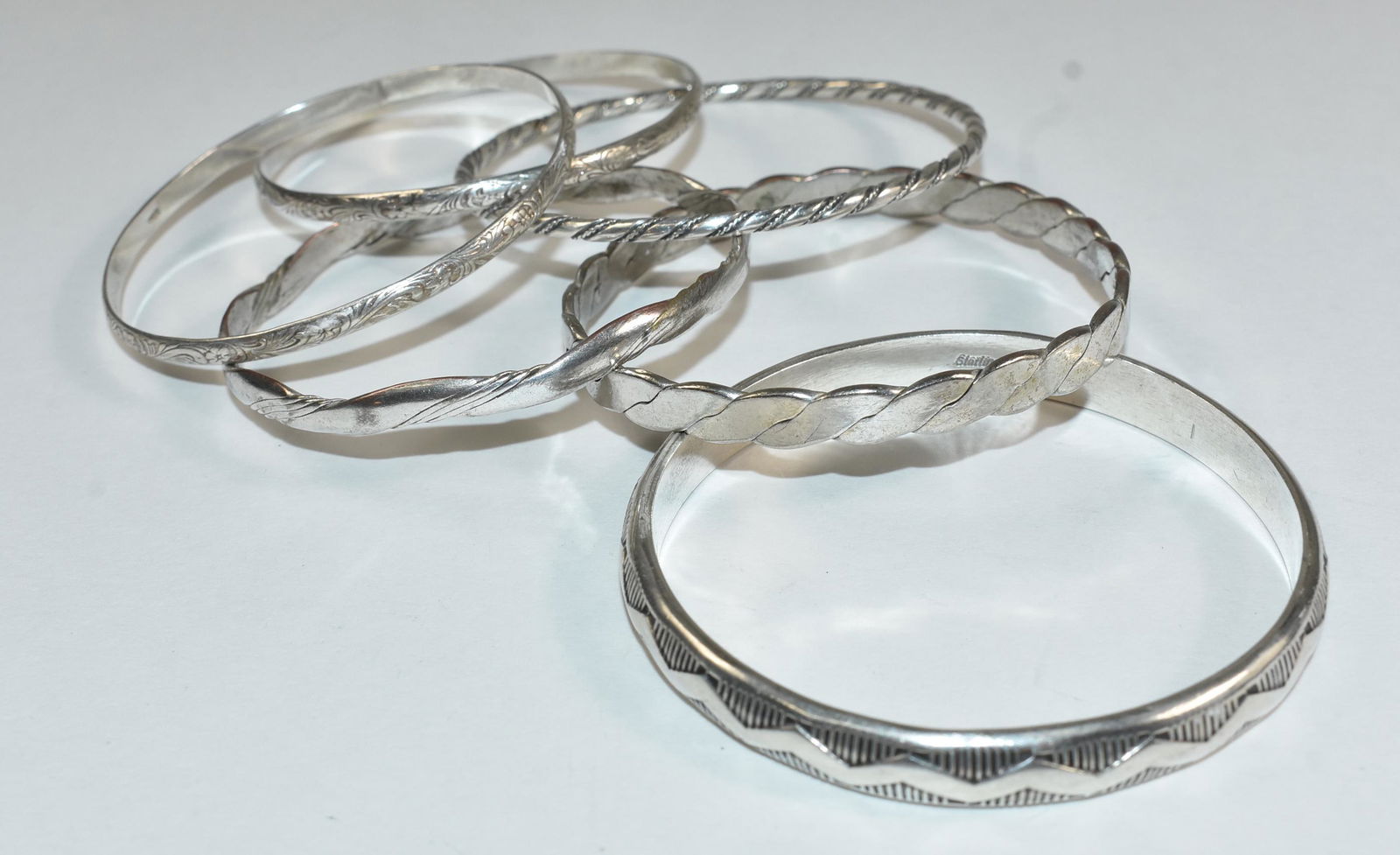 6 Sterling Bangle Bracelets (1 of 5)