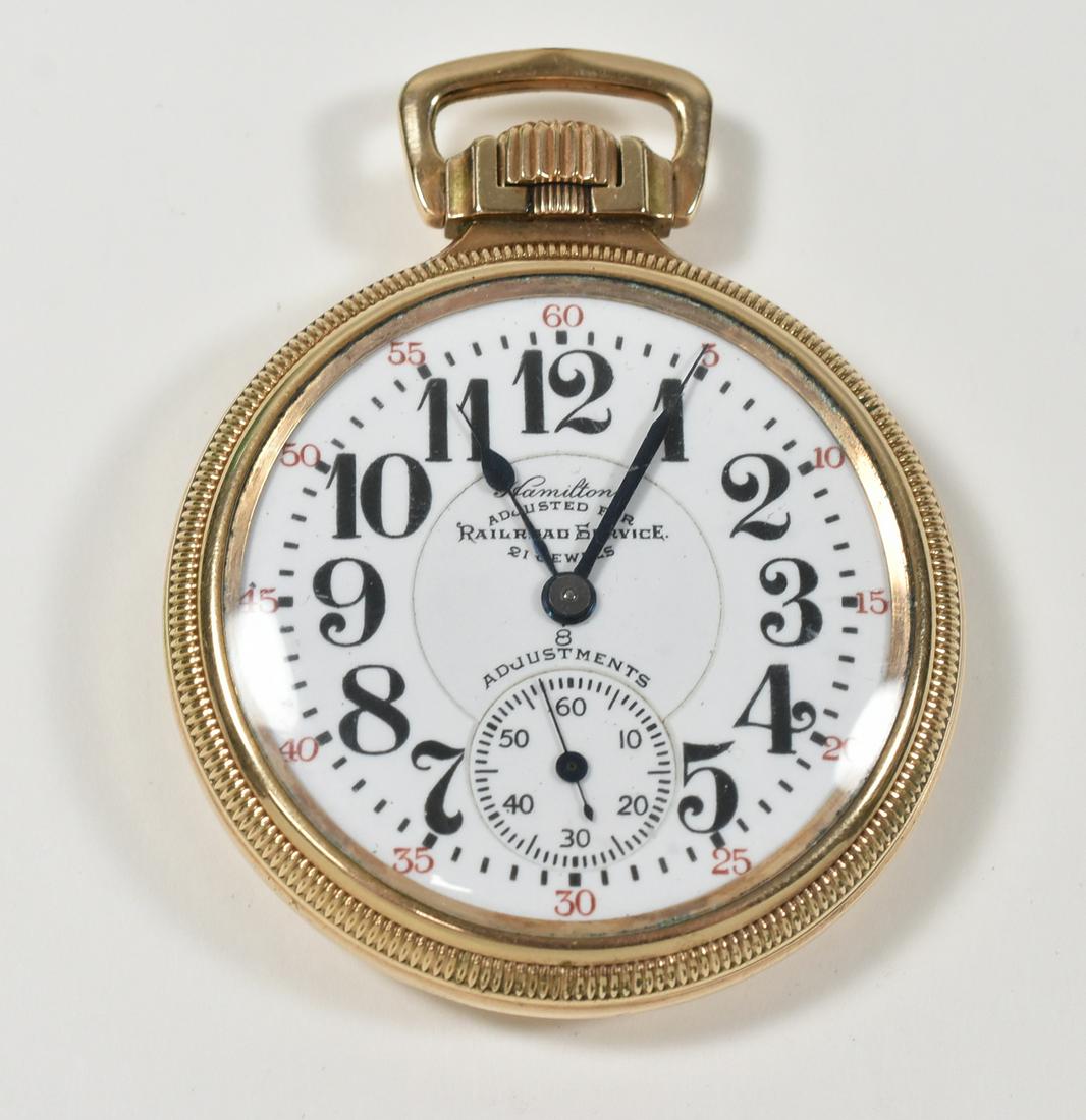 Hamilton Railroad 992 Special Rare: Hamilton Pocket Watch 992 Special, Adjusted for RR service, 16S 21J serial number 2428778, 2 tone GF trim, dial is very rare, LS, adjusted 5 position, Keystone case 10K GF, porcelain dial, marked "Ham