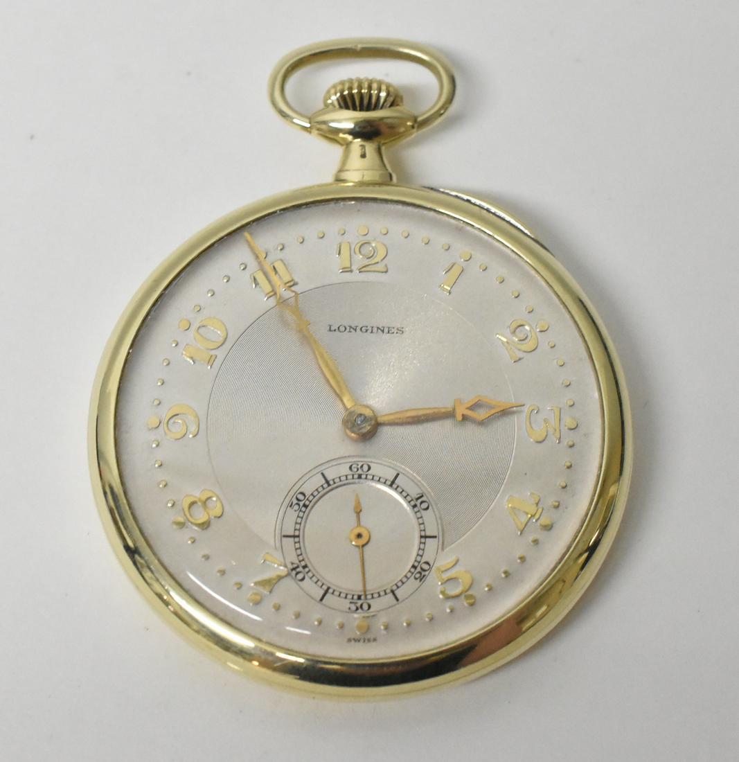 Longines 14K OF 17J 12 Size: Longines 14K OF 12S 17J serial number 3362696, 44mm case marked 14K, running condition when catalogued, 55.8g