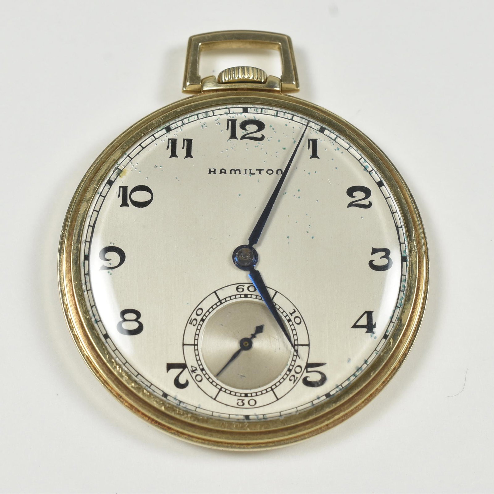 Hamilton OF 14K: Hamilton OF 14K 12S 17J, serial number X64998, model 917, running condition when catalogued. 52.7g TW