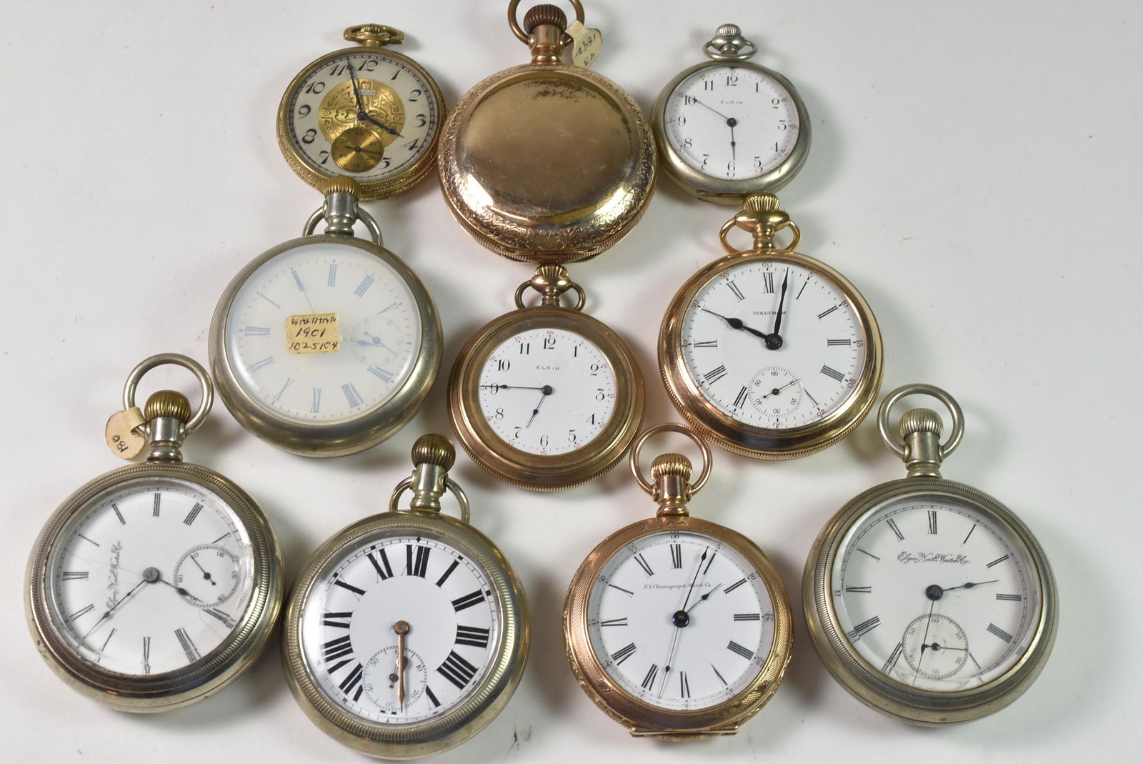 Lot of 9 Pocket Watches 1 HC Chronograph (1 of 14)
