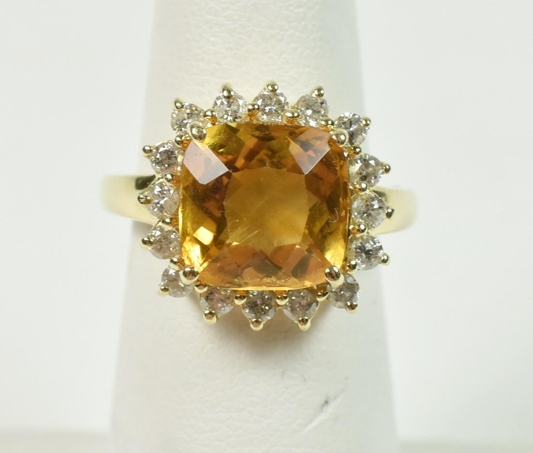 14K Citrine and Diamond Ring (1 of 3)