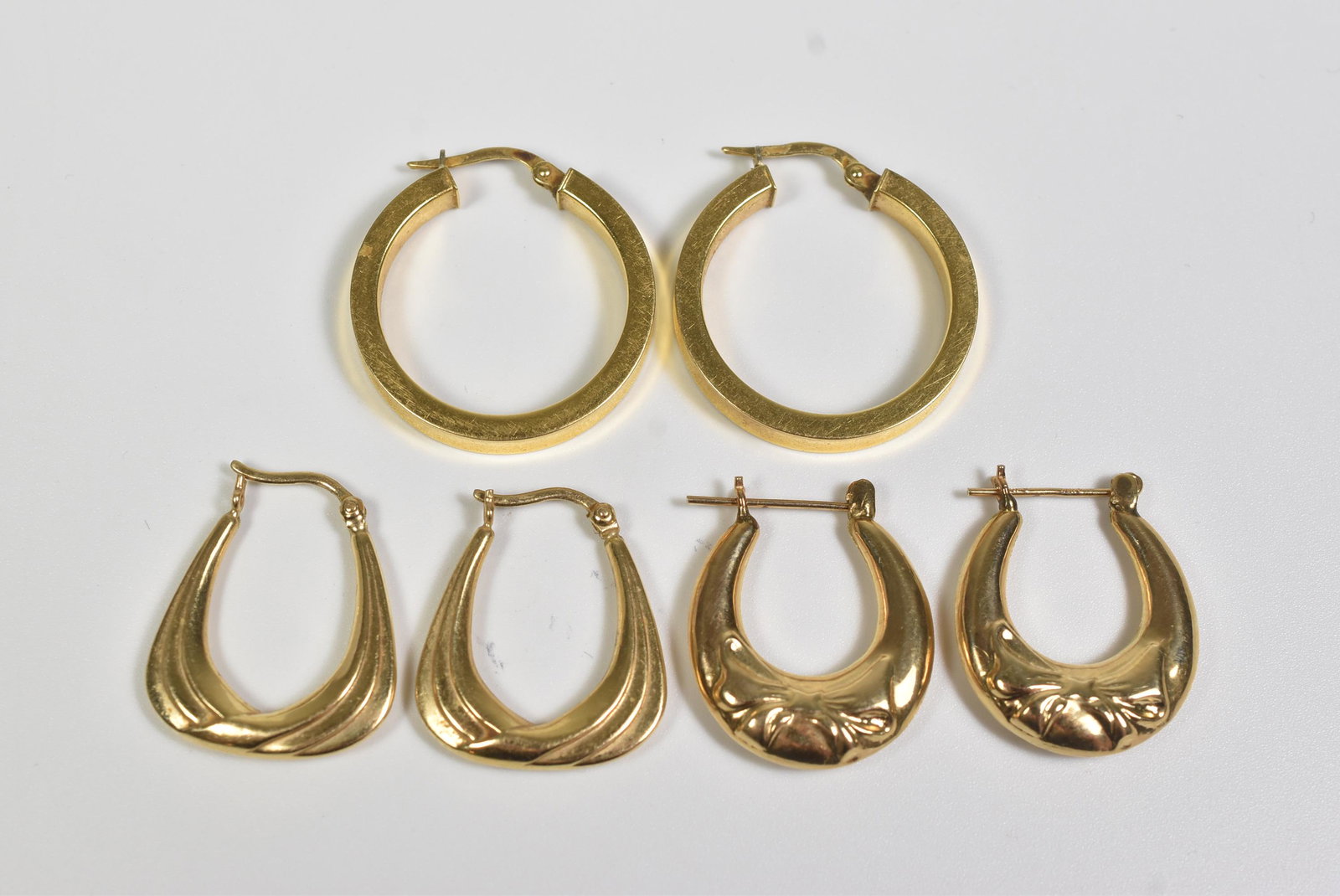 3 Pair 14K Gold Hoop Earrings (1 of 1)