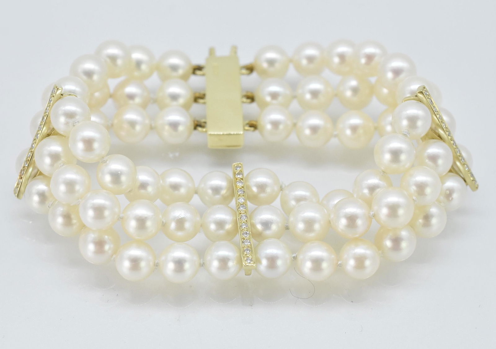 18K Gold .60 ct Diamond and Pearl Bracelet (1 of 5)