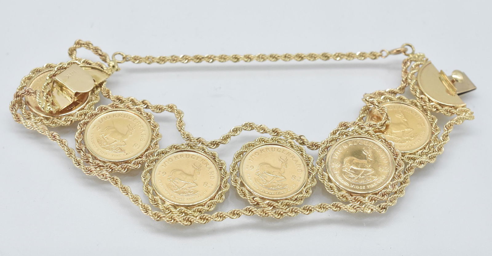 14K, 6 Coins, 1/10 oz Kugerrand Link Bracelet (1 of 6)