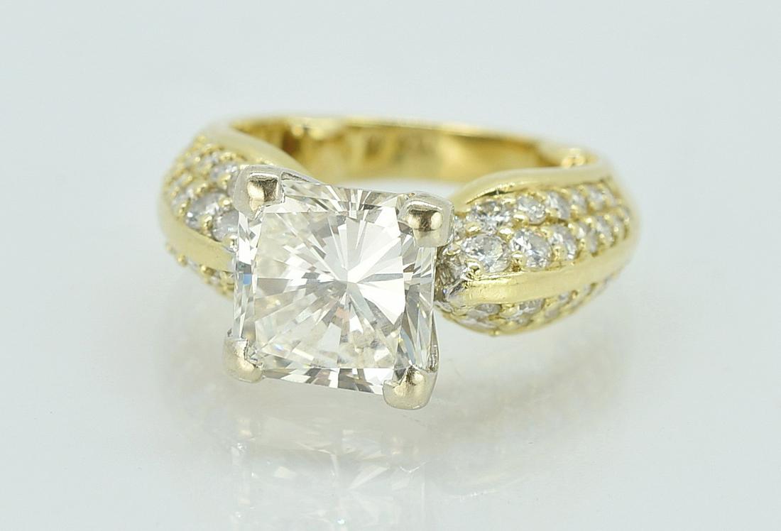 3.75 ct Center Stone Ladies Diamond Ring, 18K, 5.75 ct (1 of 4)