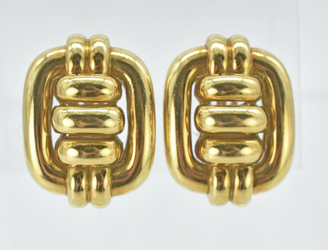 18K Gold Knot Design Clip Earrings (1 of 3)