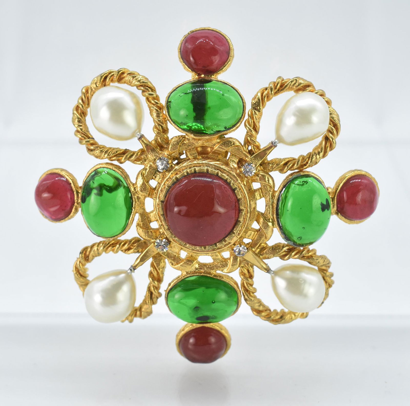 Chanel 2 8 Vintage 1980's Brooch, Byzantine Style (1 of 5)