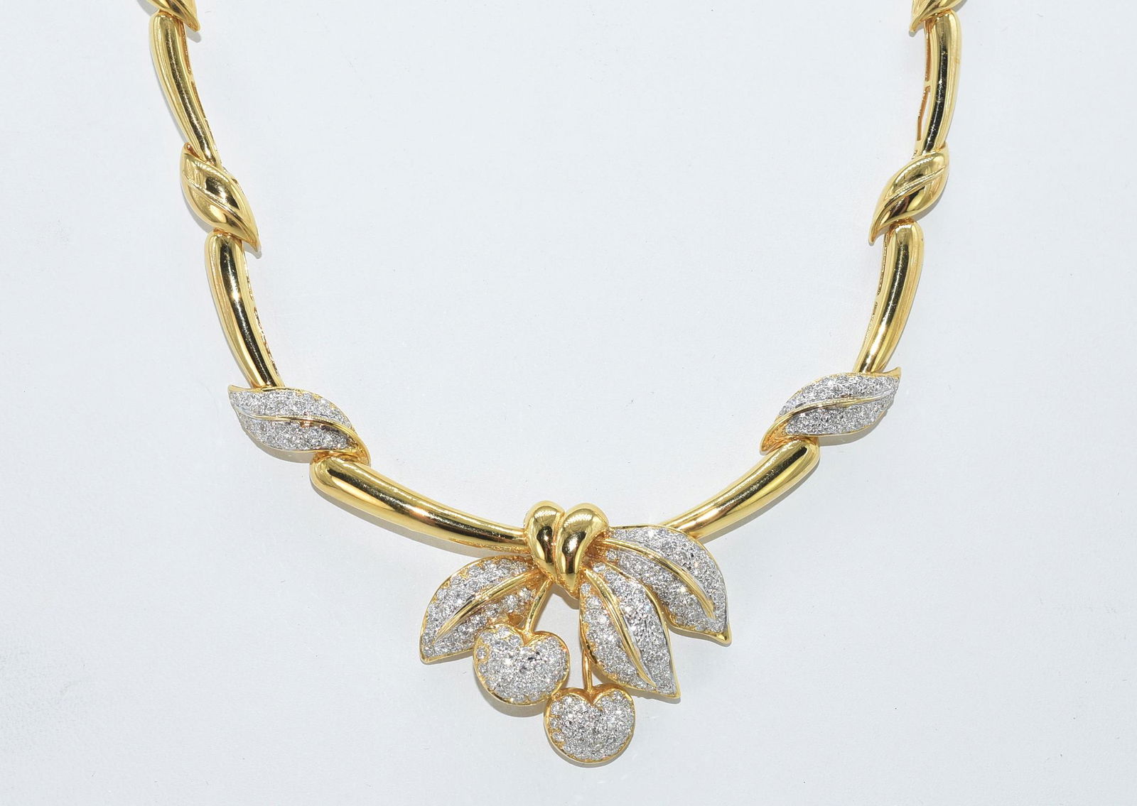 18K Gold and 2 ct Diamond Cherry Cluster Necklace (1 of 4)