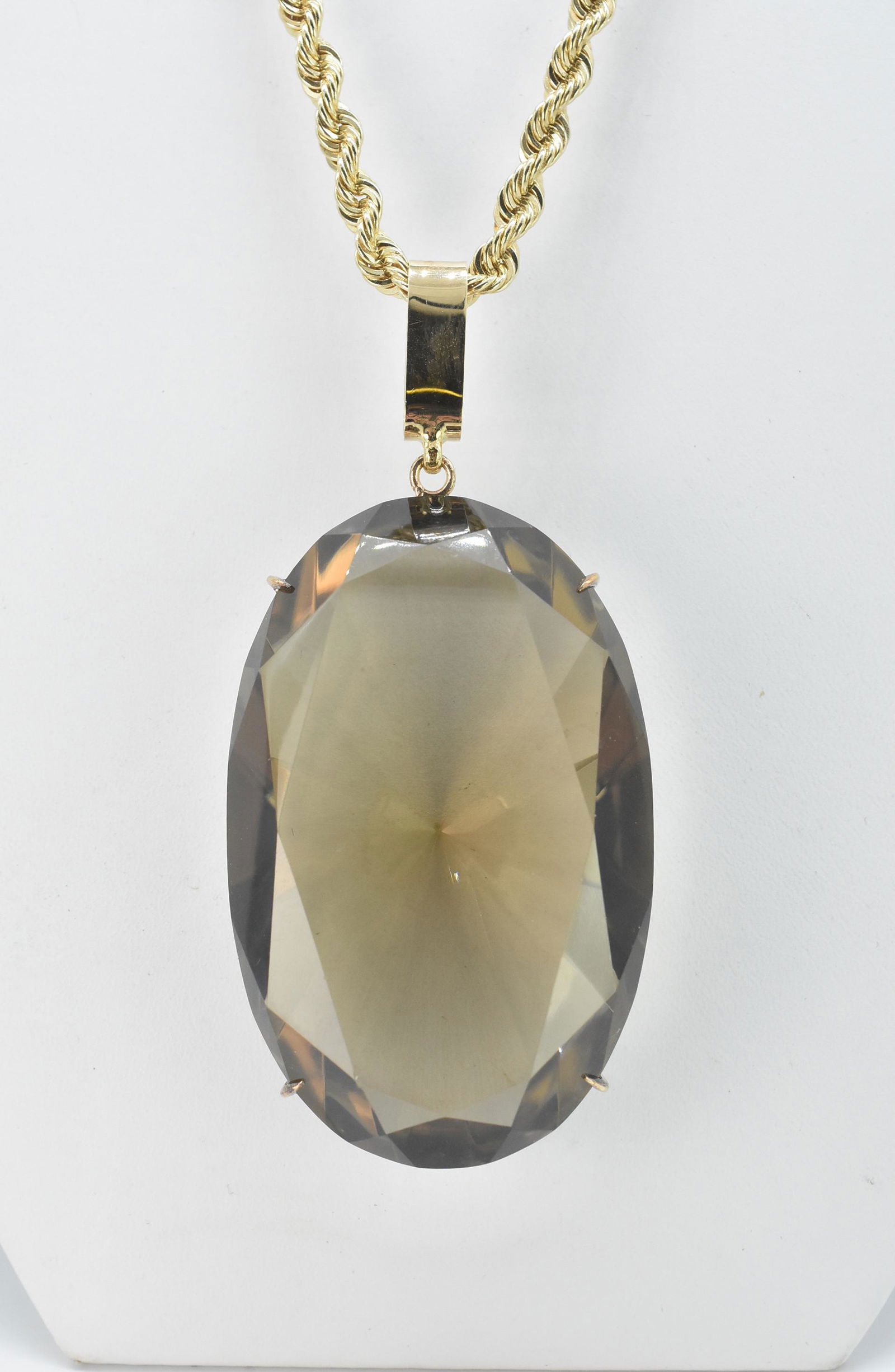 14K Gold Chain and HUGE Quartz Pendant. (1 of 5)