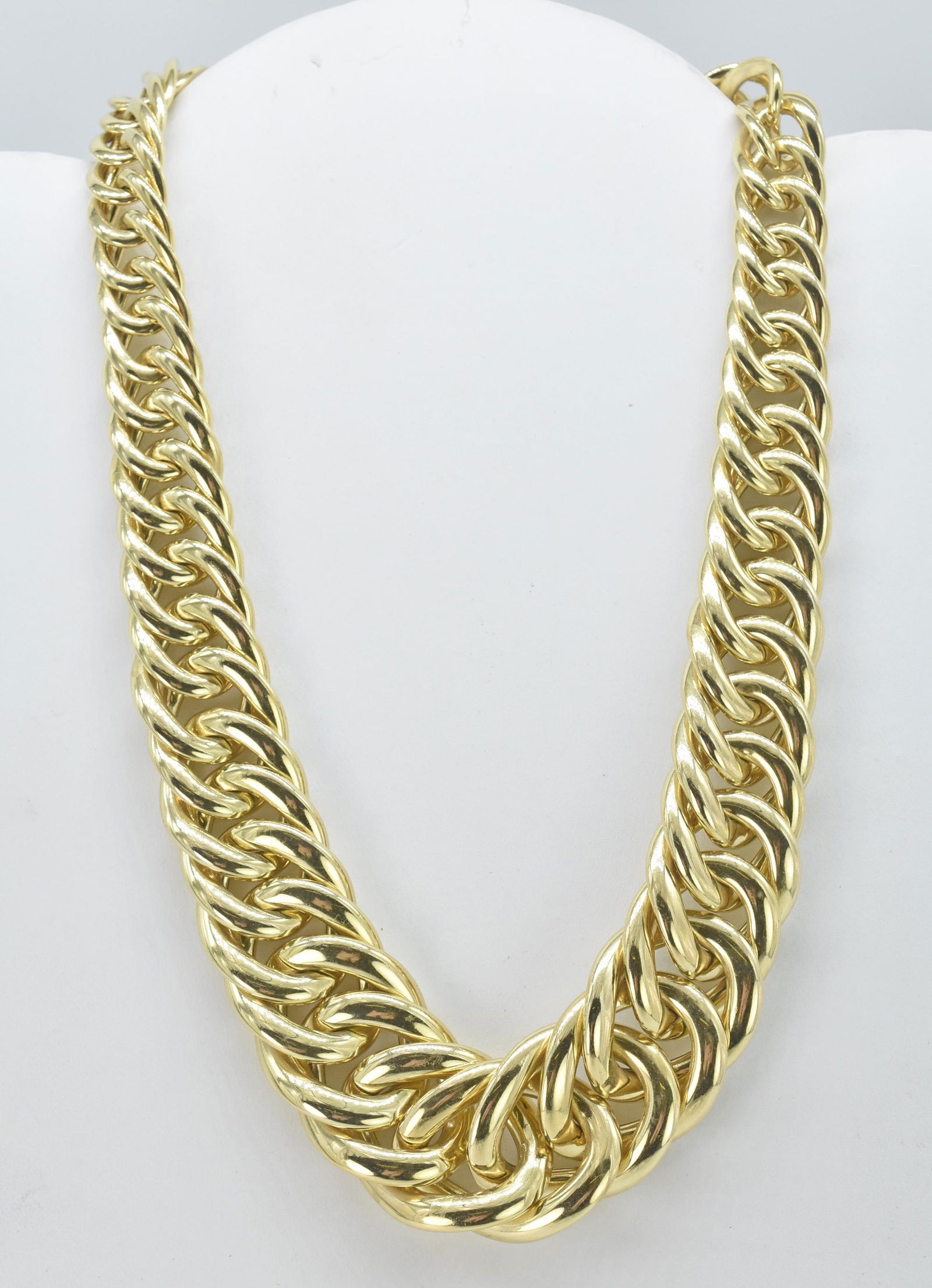 14K Yellow Gold Large Link Chain Necklace, 15" (1 of 4)