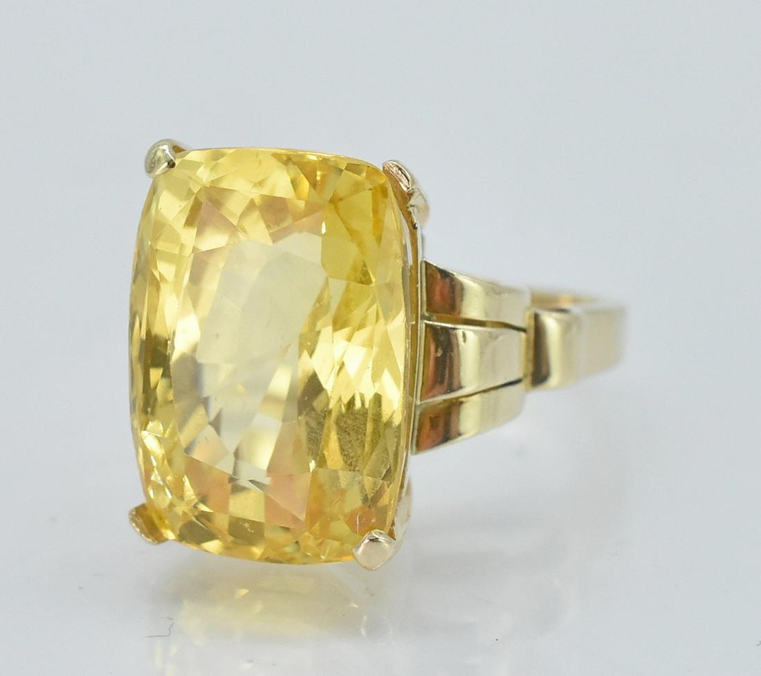 Cartier 12 CT Yellow Sapphire in 14K Gold, Size 6 1/2 (1 of 4)