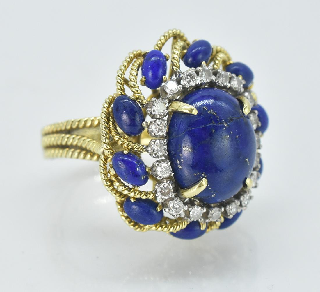 18 K Lapis Ring, Artesian, Size 7 (1 of 6)