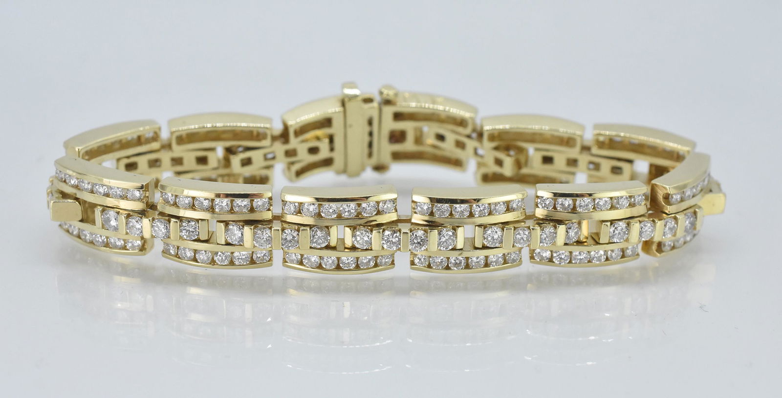 14K Gold and 7.75 ct Diamond Link Bracelet (1 of 4)