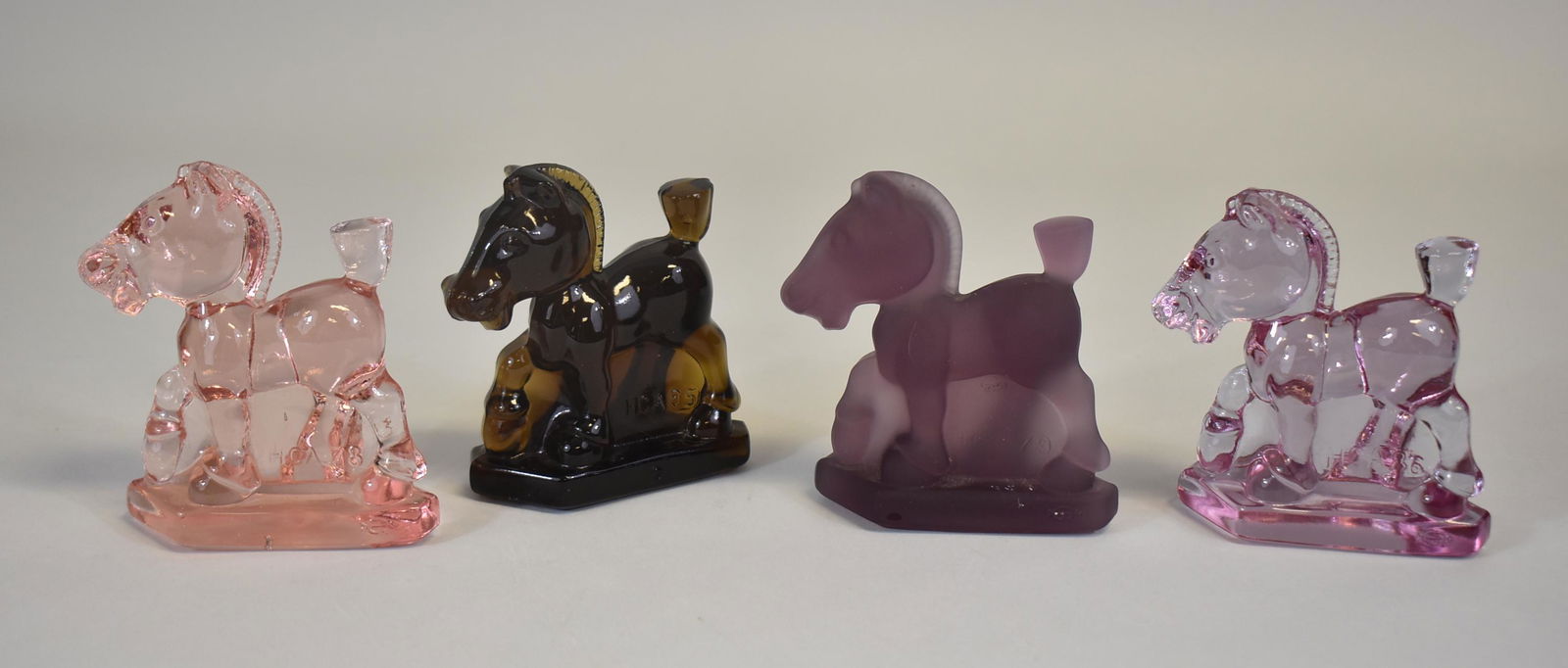 Fenton Set of 4 HCA #79 #95 #86 #78 Frosted Dark Purple Brown, Light Purple (1 of 6)