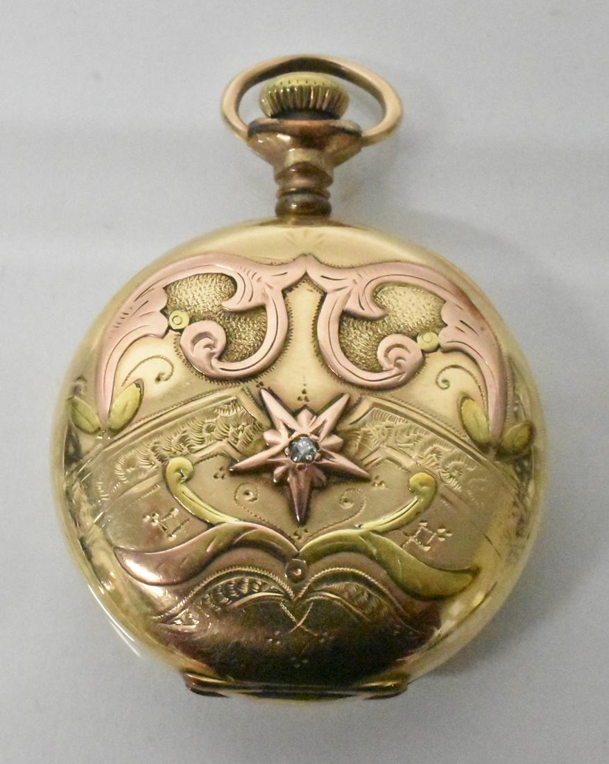Ladies Elgin H.C. Pocket watch Multicolored Case (1 of 6)