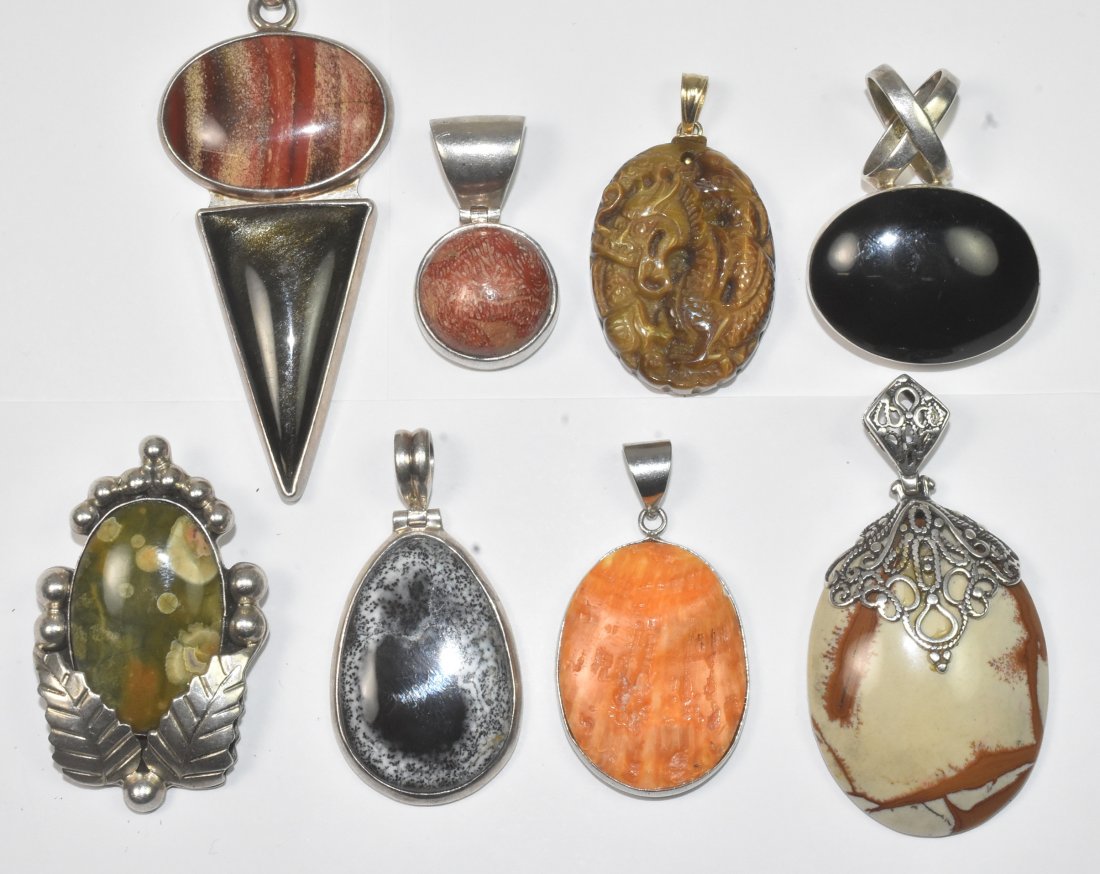 8 Sterling Stone Pendants (1 of 4)