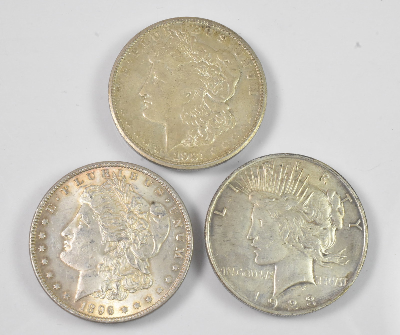 Three U S Morgan Silver Dollars (1 of 8)
