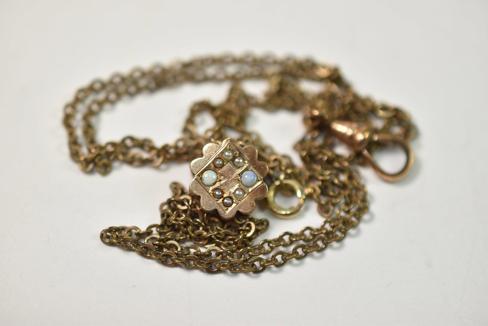 Slide Chain with Opals and Pearls, 10k (1 of 3)