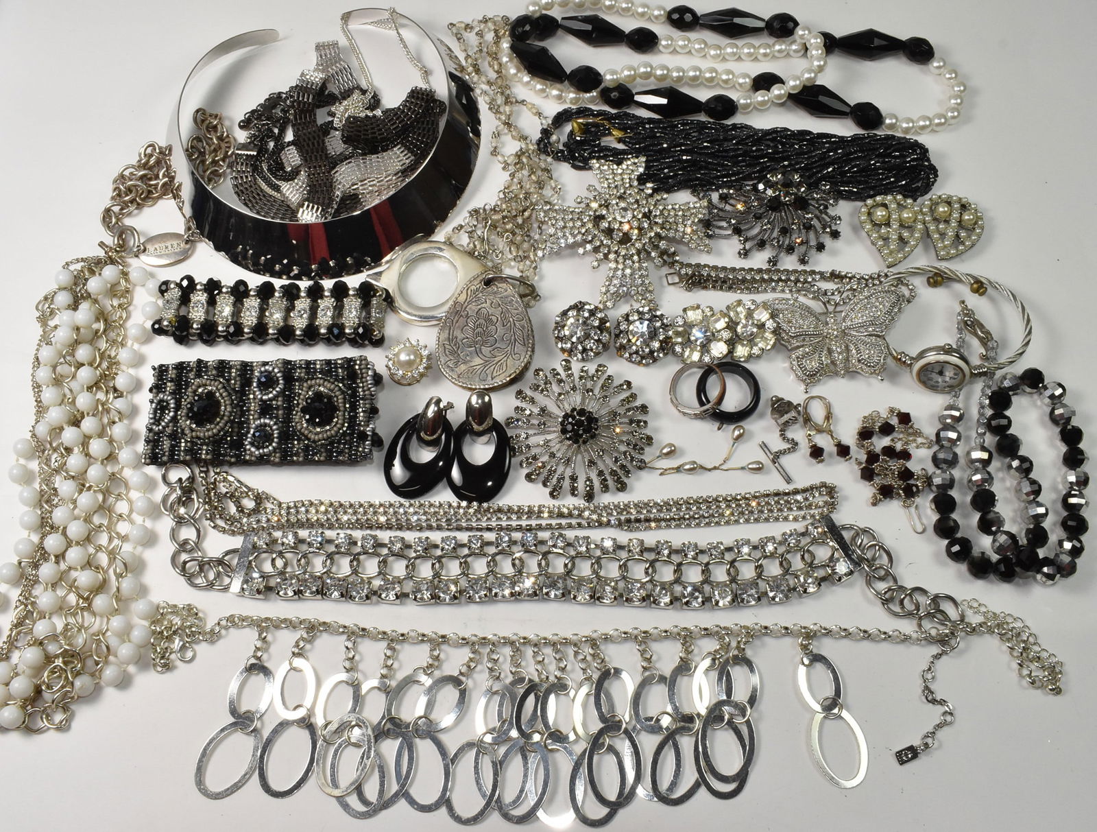 Silver Tone and Black Rhinestone Lot (1 of 6)