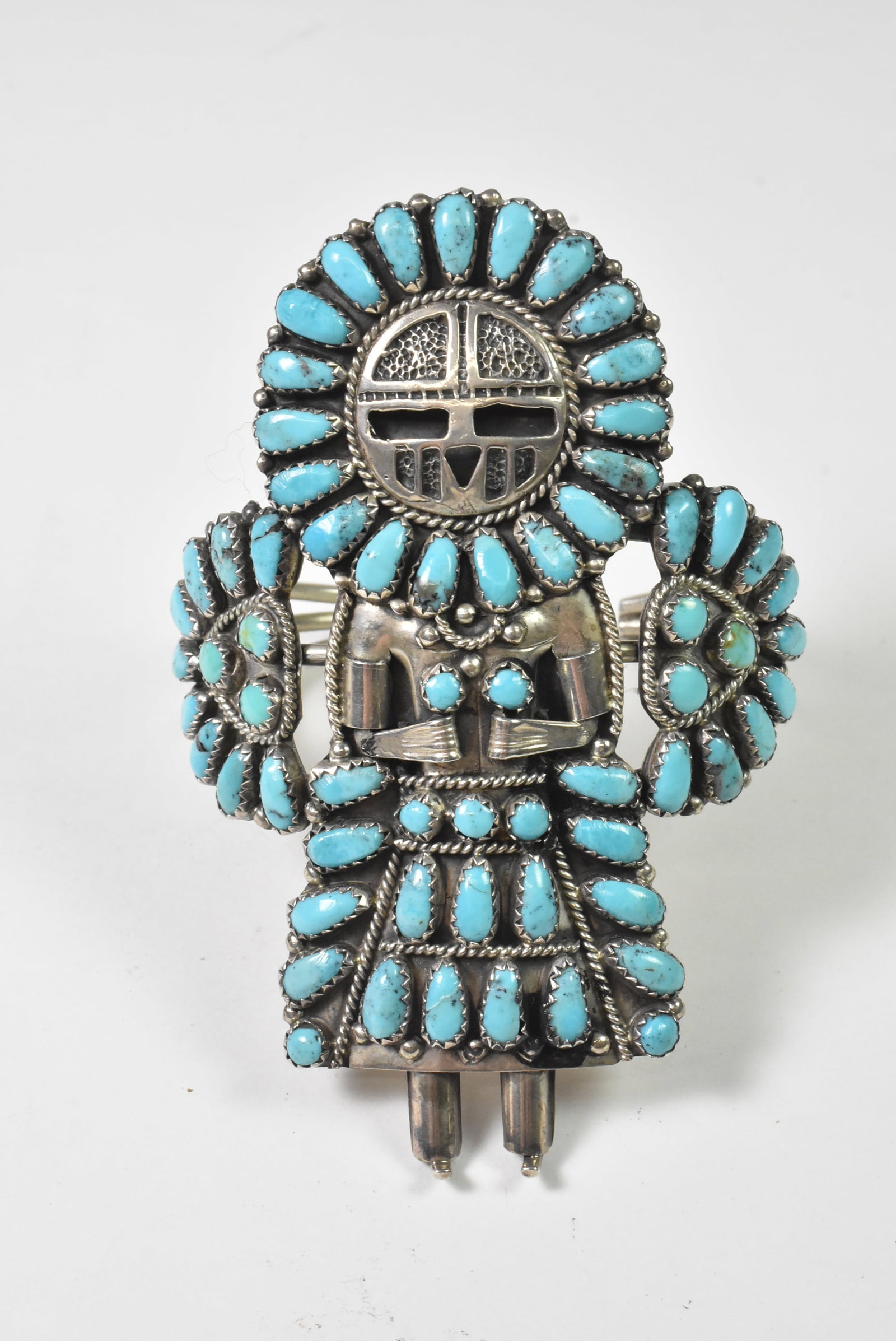Sun face Kachina Cuff by Larry Moses Begay (Navajo) (1 of 4)