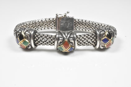 Asch Grossbardt Sterling and 18k Bracelet