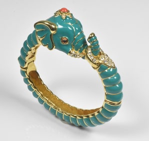 Kenneth Jay Lane Elephant Bangle Bracelet