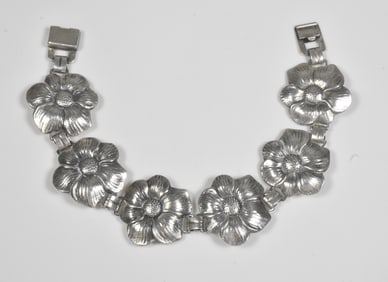 Sterling Flower Bracelet