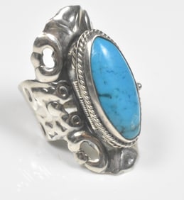 Sterling and Turquoise Poison Ring