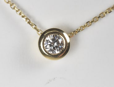 14k Yellow Gold and Diamond Pendant