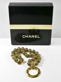 Chanel Beaded Necklace with Round Pendant